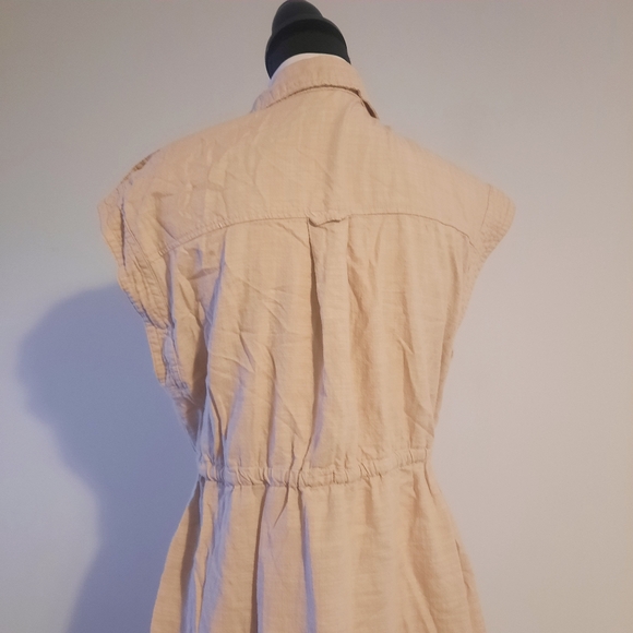Casual Beige Button-Down Dress Size Large - Picture 4 of 16